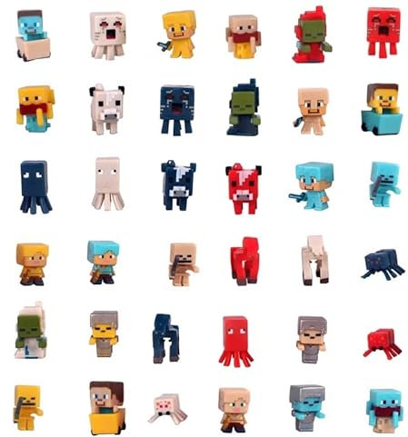 HEZHUO 36pcs Kid Cake Toppers for Birthday Decorations,Characters Figures for Game Party Bag Fillers,Ideal for boys and girls decorations