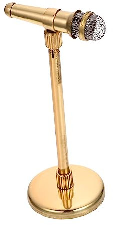 JOINPAYA Miniature Microphone Model for Dollhouses Adjustable Height Realistic Stage Decor Unique Home Office Ornament for Collectors and Boys and Girls