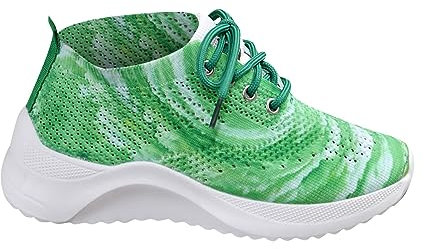 Clearance bargains Women Trainers Wide Fit Wedge Walking Sneakers Casual Fashion Non Slip Walking Shoes Lightweight Low Top Lace Up Orthopedic Wide fit Orthopedic Shoes for Women UK Green 5