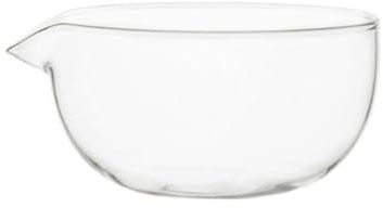 LOVIVER Glass Matcha Bowl Green Tea Ceremony Bowl with Pouring Spout Multifunctional Transparent Matcha Mixer for Soup Porridge Salad, 190ML