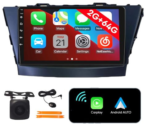 [2G 64G] Android Car Stereo FM Radio Carplay Android Auto 9 Touchscreen Headunit Media Player with Backup Kamera Für Toyota Prius 2013 LHD