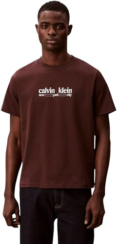 Calvin Klein Herren T-Shirt Kurzarm Graphic mit Rundhalsausschnitt, Braun (Rich Brown), XL