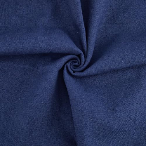 CABODYALS 150cm Dunkelblaues Leinen Baumwoll Material Handarbeitsmischung Polsterung Leinwand Stickerei Quilten Kleidungsstücke Drapieren Stoff Zum Nähen Herstellen von Taschen Kleidern Hosen Bastelbe
