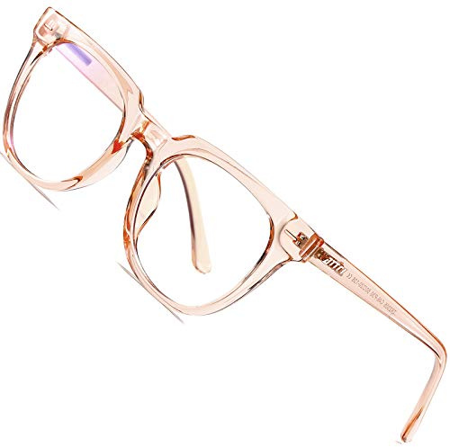 Blaulicht-Brille mit bequemer Passform, klare Gläser, reduziert die Belastung der digitalen Augen, 2305-braun, M