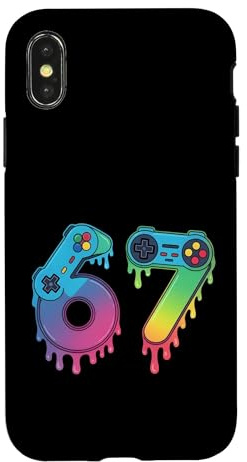 Funny Six Seven 6 7 Meme Gen Alpha Gaming Gamer 6 7 Boy Girl Case for iPhone X/XS
