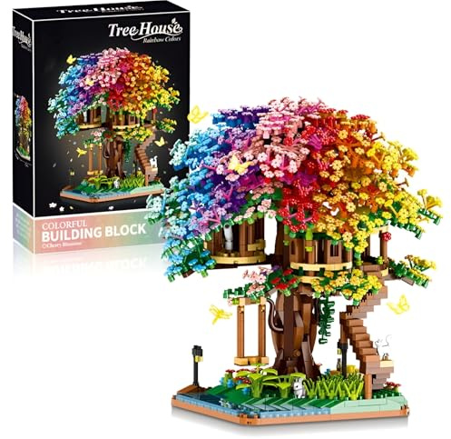 Sakura Baumhaus Bausteine, Japanische Sakura Architektur Klemmbausteine | 2338 Teile Mini Mikro Baumhaus Bausatz, Kreatives Japanisches Sakura Bonsai Bausteine Spielzeug, Geschenk für Erwachsene