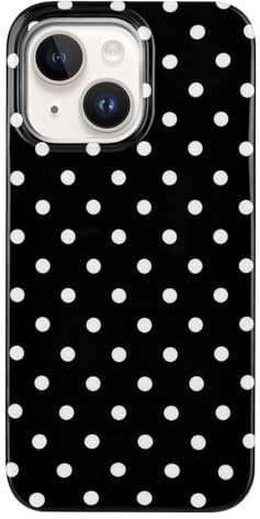 Reevermap for iPhone 13 Case Slim Shockproof Silicone Point Pattern Bumper Shell Back Cover for iPhone 13 Phone Case for Women Girls, Black