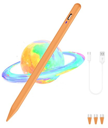 Tablet Stift für Android/iOS,35 Min Schnellladung Touchscreen Stift,Orange | Stift für Tablet mit 3 Tips,Stylus Pen Android for iPhone/Samsung/Huawei/Lenovo/Vivo/Mi Tablets&Handys for Writing/Drawing