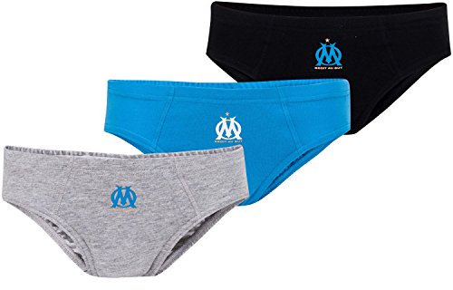 OLYMPIQUE DE MARSEILLE Lot de 3 Slips Om - Collection Officielle Taille Enfant garçon 6a