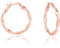 DTPsilver - Boucles d'oreilles Femme Créoles Torsadées en Argent Fin 925 Plaqué Or Rose – Diamètre: 28 mm