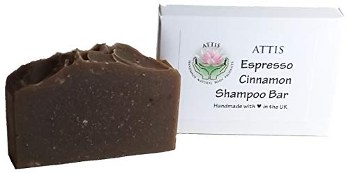 ATTIS Handmade Espresso | Shampoo Bar alla cannella | con caffè in polvere e olio essenziale di chiodi di garofano