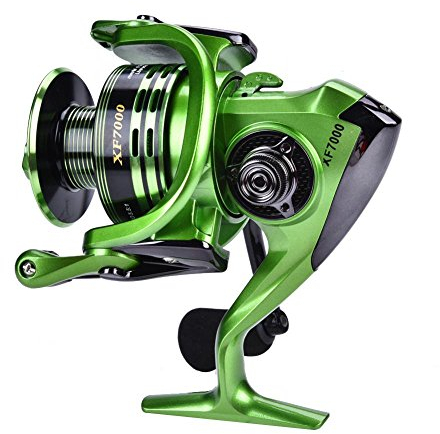 Salzwasselrolle,Angelrolle 7000 Grün,Spinning Angelrolle Spinnrollen,13 + 1Bb Links/Rechts Salzwasser Süßwasser Metall Schwere Leichte Casting Spinnrolle Zubehör(# 7000)