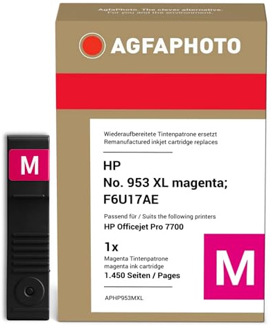AgfaPhoto APHP953MXL passend für HP OJPRO8210 Tinte Magenta passend für F6U17AE 953XL 1600 Seiten 20ml