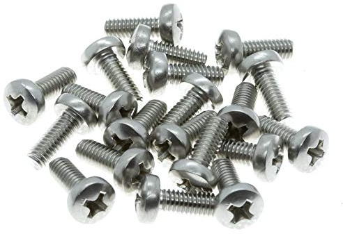 M4 (4mm x 8mm) Phillips Pan Head Machine Screws - Stainless Steel A2 (Pack of 20) DIN 7985 F11BC