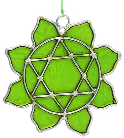 Mini Suncatcher | Heart Chakra Symbol | H:7.5cm W:6cm D:0.01cm | Pack of 1