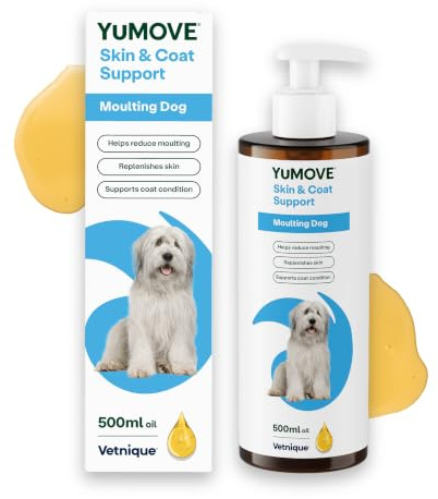 YuMOVE Skin & Coat Care Moulting Supplement for Dogs, Coat and Skin Supplement for Dogs with Skin Irritation, Dull Coats and Excess Moulting, 500ml