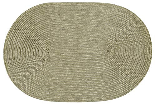 Haus und Deko Platzset Polypro oval ca. 45 x 30 cm Natur Platzdeckchen Tischset geflochtene Bast-Optik