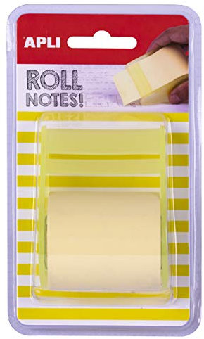 APLI 18190 Haftnotiz-Spender, 50 mm x 8 m, Pastellgelb