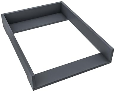 regalik Wickelaufsatz für Malm von IKEA für 48 cm Kommoden, Graphit | Abnehmbar Wickelkommode Aufsatz, Wickeltischaufsatz mit Geraden Frontplatten, einfache Montage, pflegeleicht, 72cm x 54cm