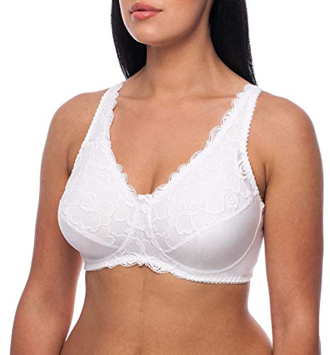 frugue Damen Kompressions BH nach Brust Op, mit Taschen Weiß EU 85G