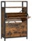 VASAGLE Schuhschrank, schmales Schuhregal, Schuhkipper mit 2 Klappen, für 8-12 Paar Schuhe, platzsparend, staubdicht, 30 x 60 x 95 cm, für Flur, vintagebraun-schwarz LBS800B01