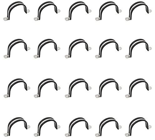 TTZEZE 20 Stück Edelstahl Rohrschellen Schwarz Klemmen Rohrschellen Drahtschellen