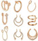 AVYRING Faux Piercing Nez Acier Chirurgical Fake Septum Non-Pierced Faux Nose Cuff Piercing Nez Anneaux Septum Bijoux pour Femme 9Pièces Or Rose