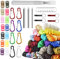 26 Stück Farbe Paracord Armband, 3m Paracord 550 Multifarben Parachute Cord Armband Bänder Kit mit Schnallen Paracordbänder Steckverschluss für DIY Armbänder Hundeleine Lanyard Schlüsselbund