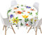 Highdi 3D Blumen Rund Tischdecke Abwaschbar, Wasserdicht Lotuseffekt Antifouling Rund Tischdecken Polyester Tischtuch für Home Küche Dekoration Garten (Ölgemälde Frühling,Durchmesser 200cm)