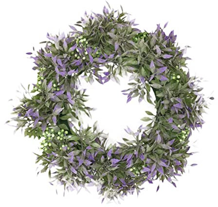 TIMIYUYU Ostern Dekokranz Türkranz Osterkranz mit Blumen Kranz Ostern Hängende Deko Ostertür Dekorationen Künstlicher Grüner Kranz für Ostern Wand Home Deko Fensterdeko Tischdeko (B, Einheitsgröße)