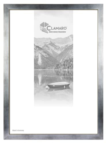 Clamaro 'COLLAGE' cadre photo 70x100 fabriqué à la main sur mesure | Argent brossé | Cadre moderne en MDF, avec verre acrylique, fond et suspension