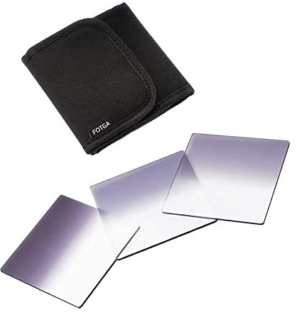 FocusFoto 4 x 4 Graufilter ND ND2 + ND4 + ND8 Filter + Schutzhüllen-Set für Matte Box Filterschalenhalter