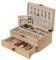 Tektalk Schmuckschatulle, Schmuck Organizer im Landhausstil, Schmuckhalter für Halskette, Ohrringe, Ringe, Armbänder für Damen und Mädchen - braun