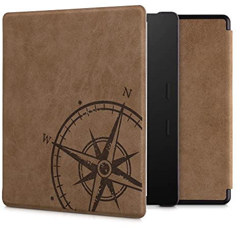kwmobile Étui liseuse Compatible avec Amazon Kindle Oasis 10. Generation - Housse avec Rabat magnétique en Simili Cuir - Marron
