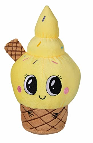 Bauer Spielwaren Food & Co. - Eiscreme Vanille: Kuscheltier aus softem Plüsch zum Kuscheln und Liebhaben, 16 cm, gelb-braun (12148)