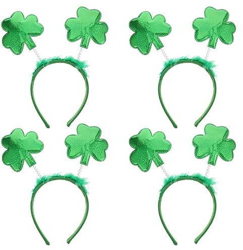 FRCOLOR Grüne Klee Stirnbänder 4 Stücke St Patricks Day Stirnband Für Dress Up Haar Kostüm Zubehör Feier Patricks Day Accessoires