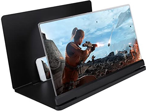 Lupa de Pantalla de 14 Pulgadas, Amplificador de Lupa de Pantalla de Teléfono Móvil, Zoom Libre Antirradiación Prevención Reflectante, Amplificador de Películas HD Proyector Ampliador (Negro)