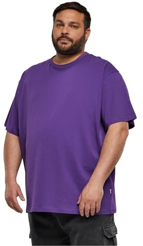 Urban Classics Herren Organic Basic Tee – Regular Fit T Shirt aus Bio Baumwolle mit Rundhals im minimalistischen Streetwear Style für Alltag Freizeit und Casual Outfits,Realviolet,XXL