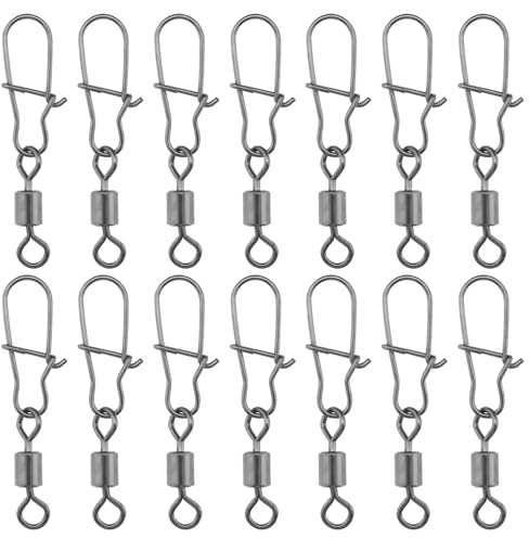 OTOTEC 100PCS Kugellager Wirbel Edelstahl Angeln Wirbel mit Dual Snap Lock Angelschnur Connectors Angeln Tackle Zubehör 3,5 CM