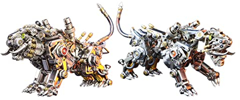 KAROYD 3D Tiger Metall Puzzle, Metall Bengalischer + Smilodon Tiger Modell Bausatz (1350PCS+)