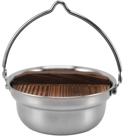 Pot de Camping Suspendu, Ustensiles de Cuisine d'extérieur Durables en Acier Inoxydable 304 (1.8L)