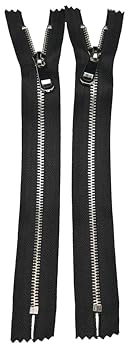 Amykite 2 Stück 15cm Metall Reißverschluß,Ersatzreißverschlüsse,5 mm Nicht teilbar Reißverschlüsse,hochwertige Reißverschluss,für Jeans,Geldbörse,Stiefel,Lederwaren und mehr (Silber)