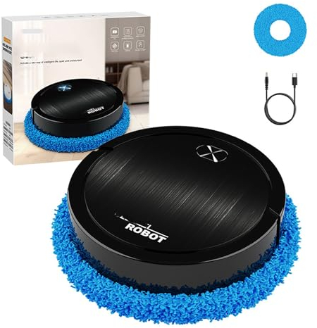 AVSMGP Mocio Lavapavimenti Senza Fili, Mocio Elettrico Cordless, Mop Elettrico Senza Fili, Pulizia Leggera Quotidiana, Leggero e Ricaricabile, per Pavimenti in Legno Duro, Piastrelle e Laminato,Nero