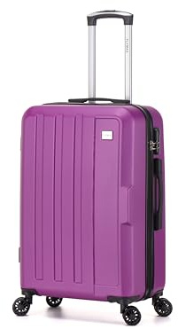 FLYMAX 24 Medium Suitcase 4 Wheel Lightweight Luggage Hard Shell ABS Travel Case Hold Check in Fits 15kg - 20kg Medium Size + 3 Digit Lock + Telescopic Handle 69 Litre Capacity