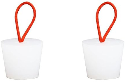2 Pcs Rubber Tapered Plugs, 29mm x 22mmx 28mm Round Hole Plugs, White Rubber Stoppers, Insert End Caps with Handle for Bottle Jar Furniture