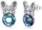 MEDWISE Bulldogge Ohrstecker - 925 Sterling Silber Französische Bulldogge Kristall Ohrringe Tier Schmuck für Unisex, Herren, Freundin, Mädchen, Damen Geschenk