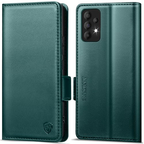 CASBST Handyhülle für Samsung Galaxy A53 5G Hülle, Premium Leder Schutzhülle Klappbar für Samsung A53 Flip Case mit Kartenfach Ständer Magnet Handytasche mit RFID Klapphülle für Galaxy A53 Blaugrün