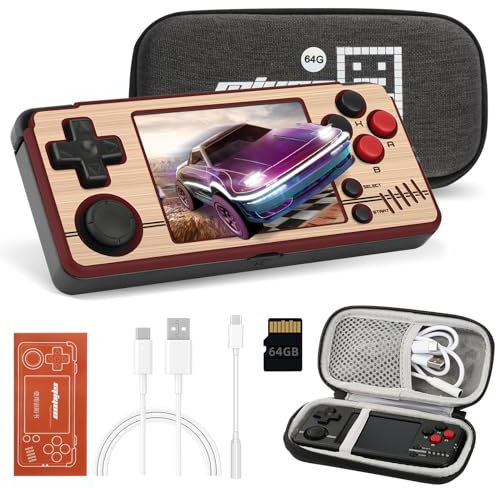 Consola Portatil para Miyoo A30, Pantalla IPS De 2.8 Pulgadas 10000+ Juegos Consola De Juegos Portátil Soporta Batalla WiFi, 64G Sistema Linux Multi-Emuladores Consola Retro De Carga USB