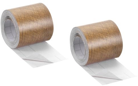 QUARKZMAN 2 Rollos de Cinta de Grano de Madera, 2.36 x 26 pies Cinta de Reparación Texturizada Realista Autoadhesiva Parche de Textura de Madera para Hogar Decoración (Color Café)