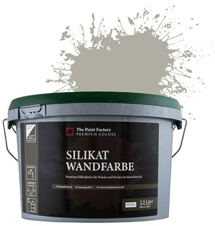 Farbklecks24 The Paint Factory Silikat Color 2,5L Pastell Taupe, Wandfarbe, Silikatfarbe innen